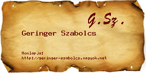 Geringer Szabolcs névjegykártya