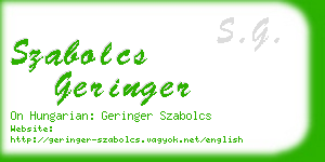 szabolcs geringer business card